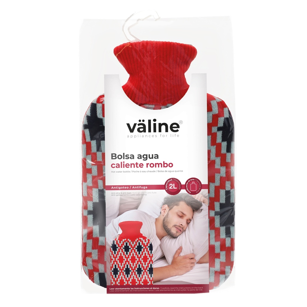 Bolsa de agua caliente 2L Rombo rojo