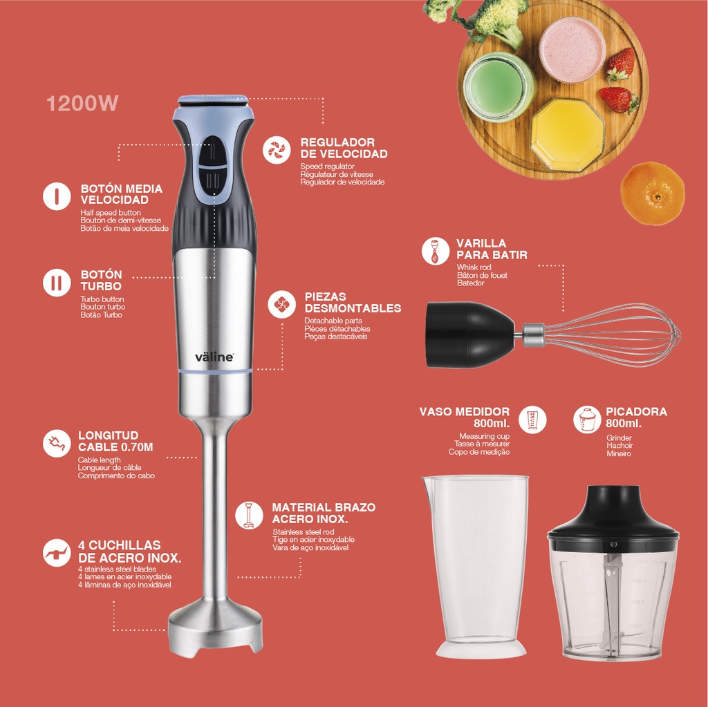 Batidora de mano Aliara 1200W