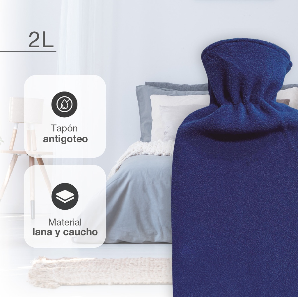 Bolsa de agua caliente 2L Azul