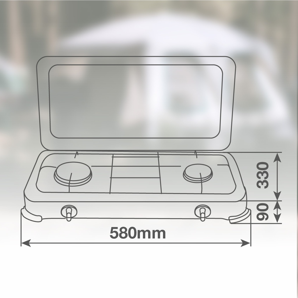 Hornillo gas 2 quemadores