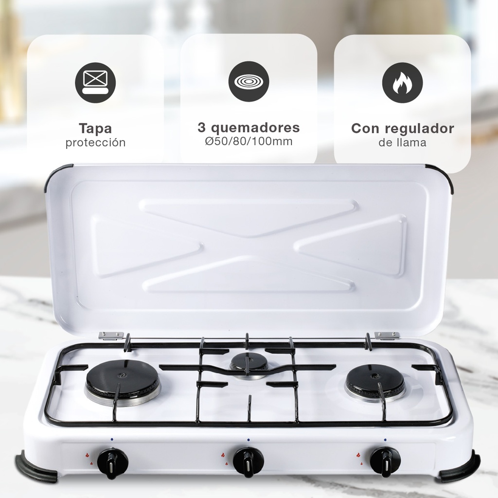 Hornillo gas 3 quemadores