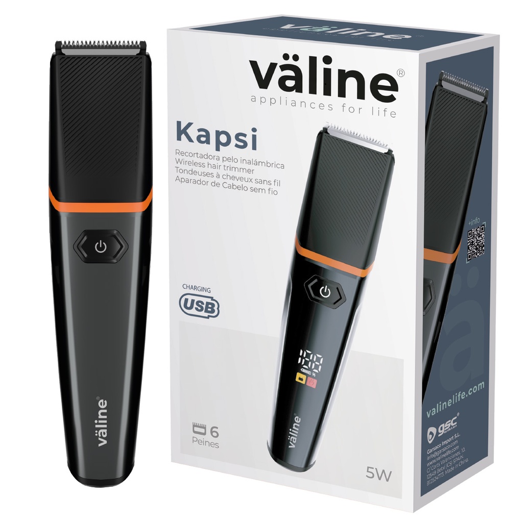 Recortadora de barba y cortapelos inalámbrica Kapsi