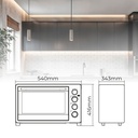 Horno de convección eléctrico Hisarli 38L 2000W