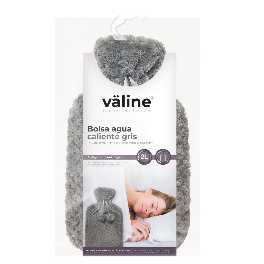 Bolsa de agua caliente 2L Gris