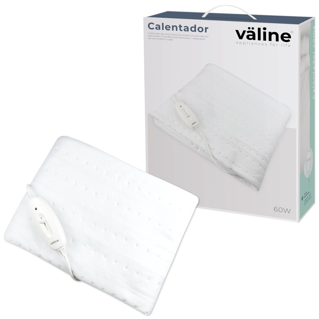Calentador de cama eléctrico sencillo 150x80cm 60W Blanco