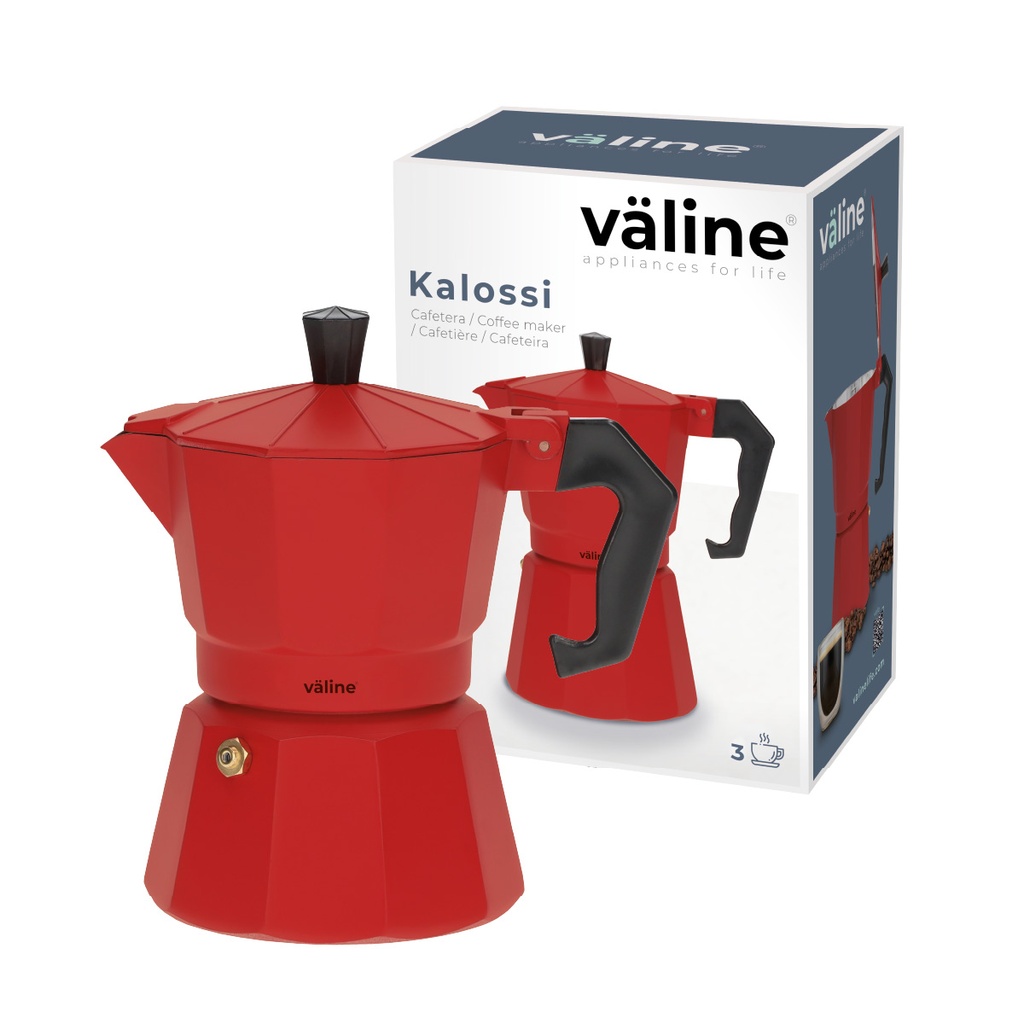Cafetera Kalossi 3 tazas Rojo